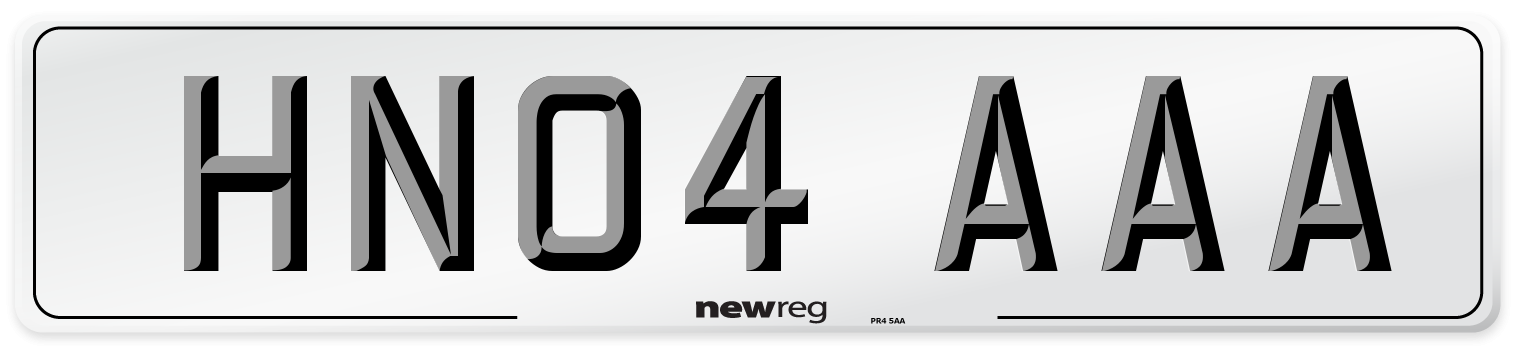 HN04 AAA Number Plate from New Reg